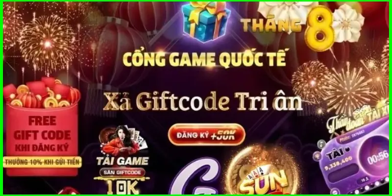 Giao diện nhận quà tặng giftcode sunwin khởi nghiệp